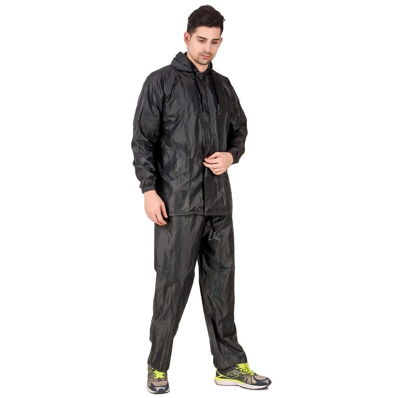 Women's Raincoat with Adjustable Hood |Rainsuit semi Nylon Jacket & Pant with Carrying Pouch-image-29
