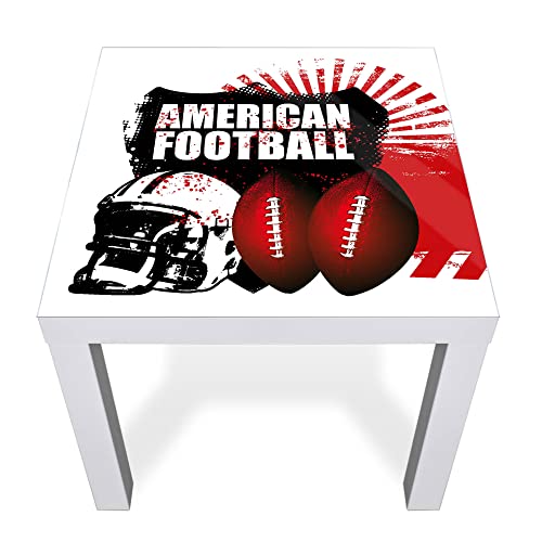 banjado® Glasplatte mit Motiv American Football für Tisch 55 x 55 cm/Tischplatte aus Sicherheitsglas kompatibel mit IKEA Tisch Lack/Tischplatte Glas für Beistelltisch, Couchtisch/Tisch Platte