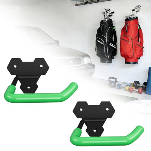 Wall Mounted Golf Bag Hangers for Garage Golf Bag Hooks for Garage Wall Mounted Golf Bag Holder Adjustable Golf Bag Organizer Golf Bag Rack For Garage for Home Basement Or Golf Room(2 Pack)