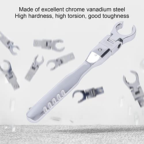 TICFOX Flex Flare Nut Wrench Set Replaceable Wrench Set Flexible Head Torsion Wrench 180 Degree Rotating Spanner with Handle - Image 2