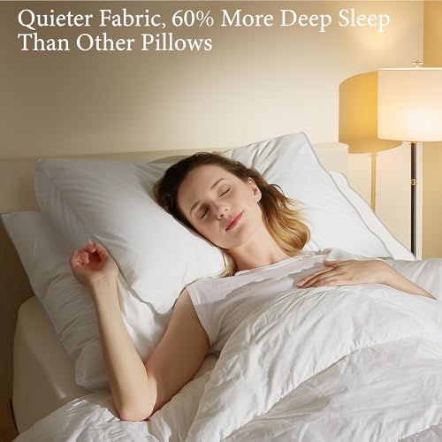 SANSWAN Goose Down Feather Queen Pillows Set of 2, Firm, Cooling - image 9