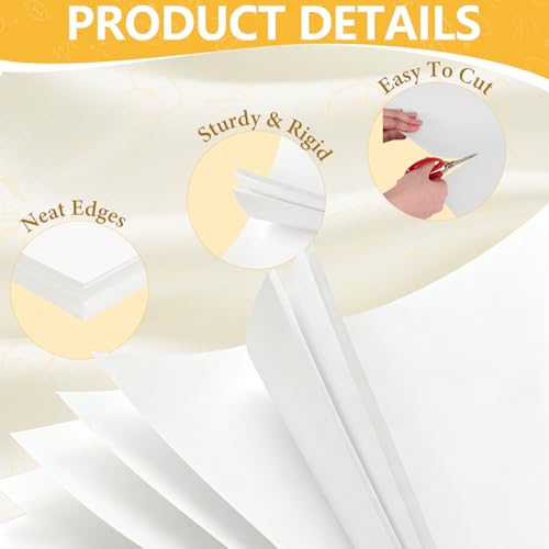 Image of 13.5 inchx17.5 inch Poster Board, 100 Pack Thick White Poster Board Paper, 250GSM