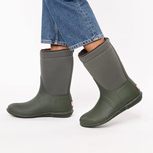 Hunter Women's Water Shoes Boat, Dark Olive, 10 | Image 1