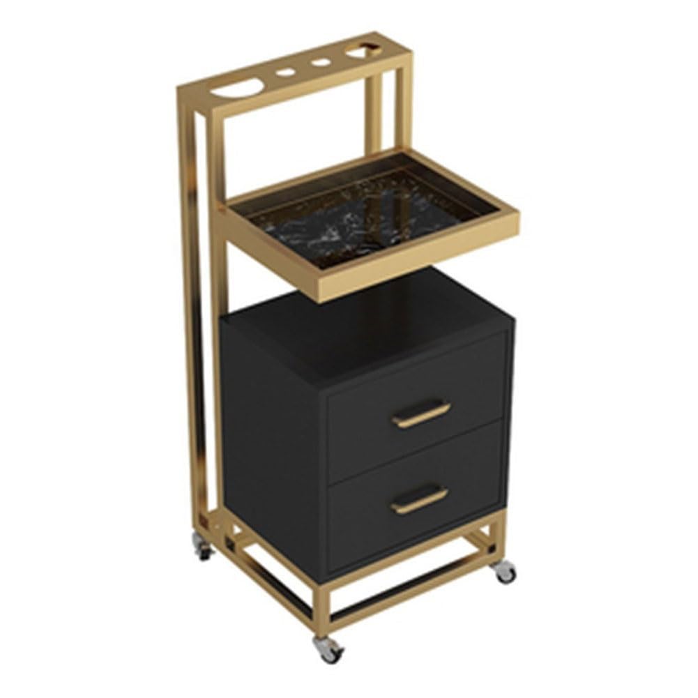 JKJZSALJ Beauty Salon Trolley Salon Station Rolling -Stylist Cart Mobile Hairdressing Barber Station -Salon Trolley Cart With Wheels For Beauty Spa,E,37x37x85cm