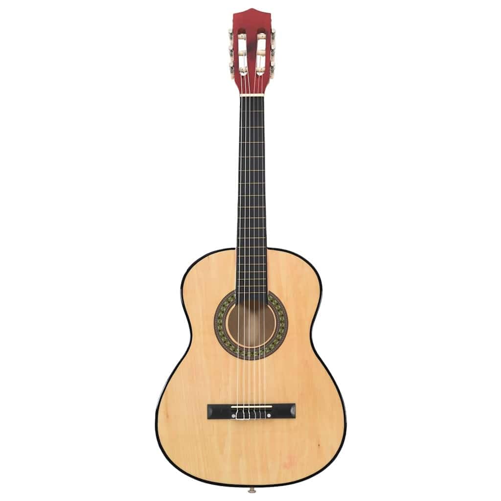 Chitarra classica 3/4, 91,4 cm, per principianti, chitarra da concerto, con custodia, tracolla, plettri, accordatore e corde, in legno di tiglio, naturale