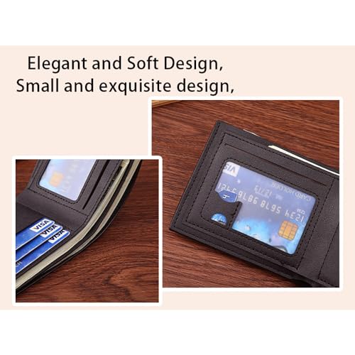 Image of Slim Wallet for Men with Coin Purse, Minimalist Wallet with Zipper, Bifold Mens Wallets with Credit Card Holder, PU Leather Men's Wallet with Money Clip, Carteras Para Hombres (Coffee L)