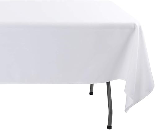 Miniatura 4 de Mantel rectangular de poliéster de 60 x 102 pulgadas, mantel lavable para mesa de 6 pies, perfecto para decoración de bodas, fiestas, restaurantes,