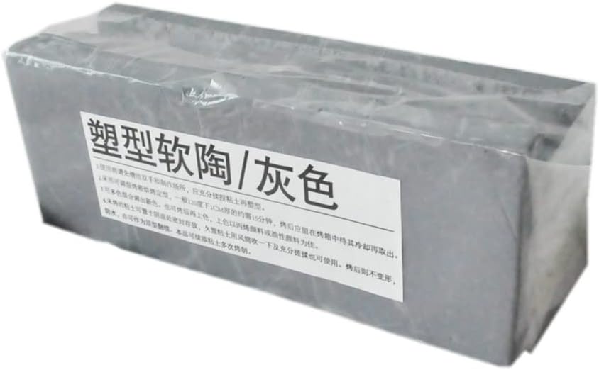 500G arcilla suave polímero arcilla barro cerámica tallado muñeca cerámica arcilla polímero arcilla modelado para escultura (gris)