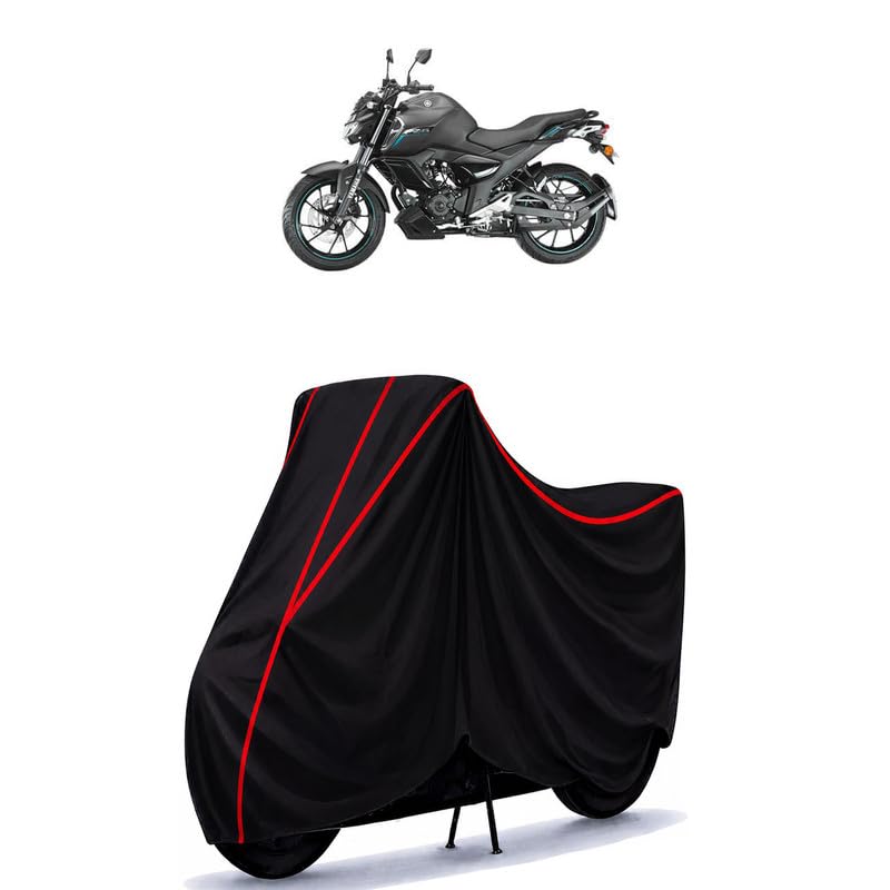 Image of FZ S FI V 2.0 Water Resistant Bike Cover for All Motorcycles & Rain | Heavy Duty Taffeta Fabric | UV Protection, Dustproof, Scratchproof | All Weather Two Wheeler Body Cover with Elastic Bottom