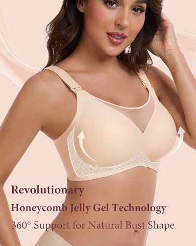 Vinfact 3 Pack Mesh Nursing Bras for Breastfeeding Comfort Wirefree Maternity Bras for Pregnancy Seamless Sleep Bralette - Thumbnail 4