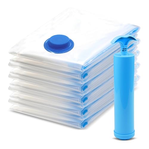 LxsNyvantic Sacchetti Sottovuotoi,6 Pezzi, 100 X 80 Cm,buste Sottovuoto,Con Valvola Di Tenuta E Pompa Manuale, Adatto Per Vestiti, Biancheria Da Letto, Cuscini, Piumoni, Tessuti