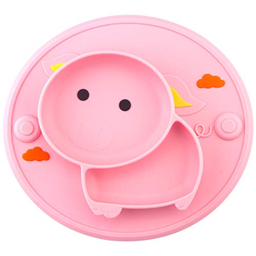 Baby Silicone Plate, Toddler Suction Plates Mini Plate Placemat For Kids And Infants Self Feeding, Microwave & Dishwasher Safe #TOP3