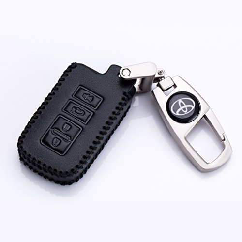 Key Chain Fob Cover Shell - 2020 New Design Remote Ker Ring Case Bag Black For 2016 2015 2014 Toyota Avalon Camry Corolla RAV4 Highlander(Toyota-2 Black)