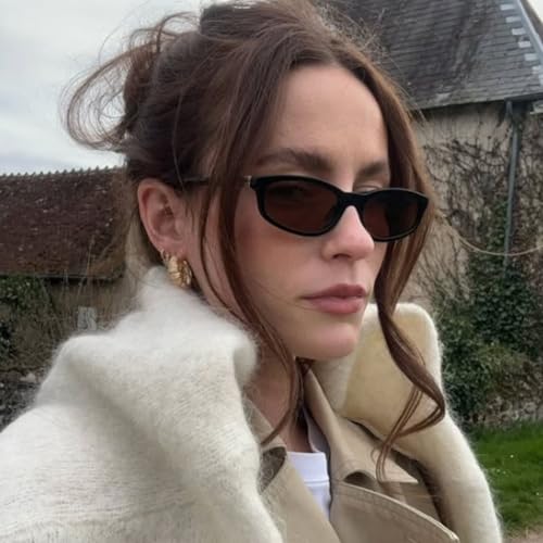 Image of Freckles Mark Polarized 90s Thin Narrow Sunglasses for Women Men Small Sun Glasses Plastic Frame