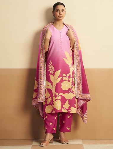 Ensemble kurta sans manches rose vêtement ethnique confortable 4XL - 6