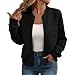 Lvnsdknerse Ubergangsjacke Damen Bomberjacke Damen Blouson Herbstjacke Leichte Reißverschluss Sweatjacke Kurz Pilotenjacke Einfarbig Jacke Langarm Übergangsjacke Fliegerjacke