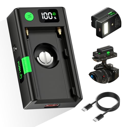 Placa adaptadora NP-F CITYORK con pantalla LCD y entrada USB-C PD para baterías de cámaras