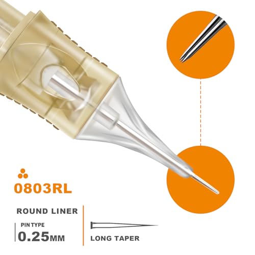 Cartridge Nadeln - 20 Stück Professional 0803RLL Cartridge Nadeln Disposable Standard Round Liner