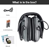 awesafe GF01 Electronic Shooting Earmuffs Ear Defenders Noise Reduction Sound Amplification Electronic Safety Ear Muffs, NRR 24, Ideal for Shooting and Hunting (Grey) - Image 6