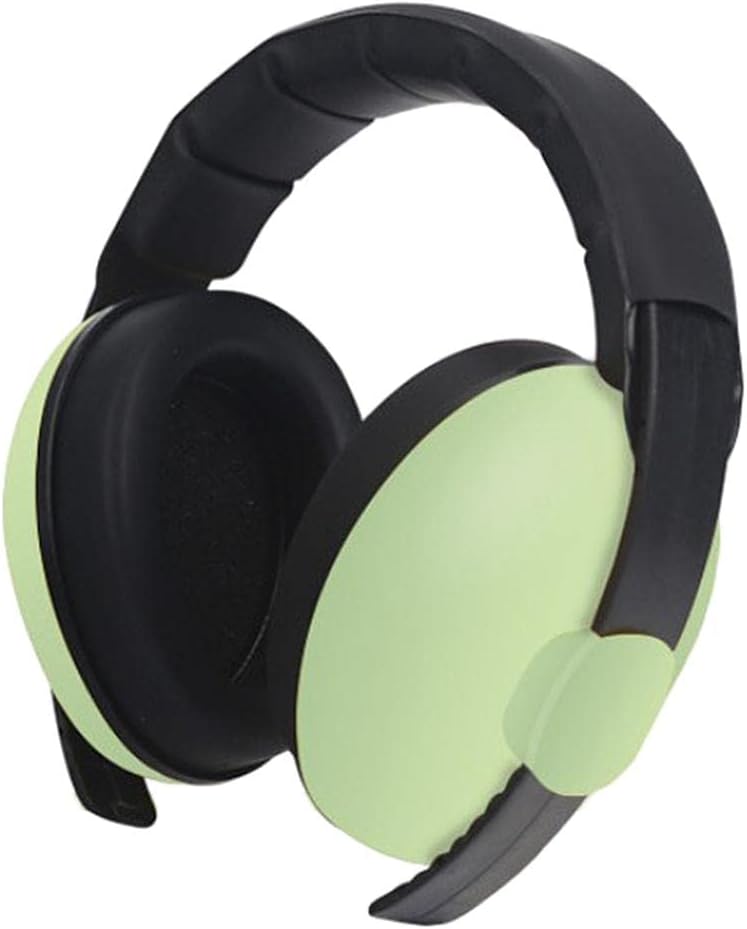 Kids Noise Cancelling Earmuffs, Adjustable Ear ion for Babies & Toddlers, Unisex Ear Defenders for Special Needs, Noise Reduction Headphones for Children 0-5Years - Light Green