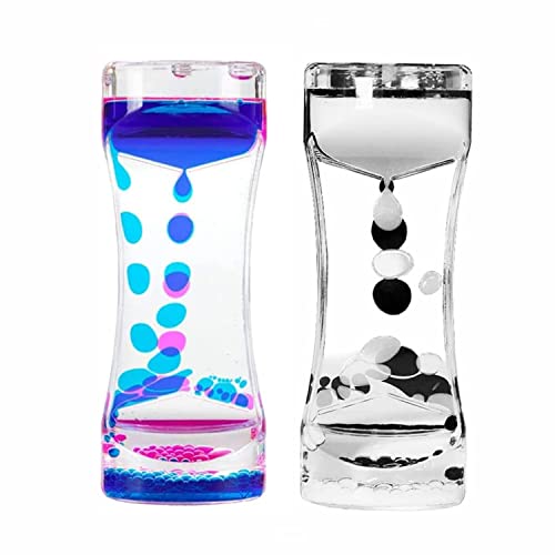 Arthink Liquid Motion Bubbler for Kids and Adults, Hourglass Liquid Bubbler for Timer Sensory Play, Fidget Toy, Children Activity, Desk Top - 2 Pack