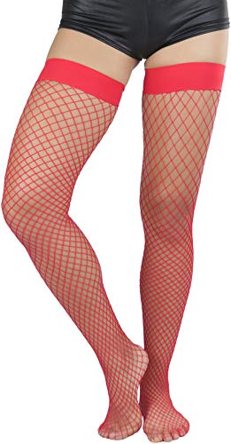Image of ToBeInStyle Womens Versitile and Stylish Every-day Fishnet Thigh Highs