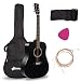 Sonart 41'' Full Size Beginner Acoustic Guitar, Professional Customization Smooth Mirror Structure Steel String W/Case, Shoulder Strap, Pick, Extra Strings for Kids, Starters, Black