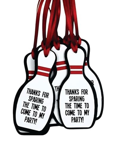 Bowling Pin Party Favor Gift Tags - Set of 12