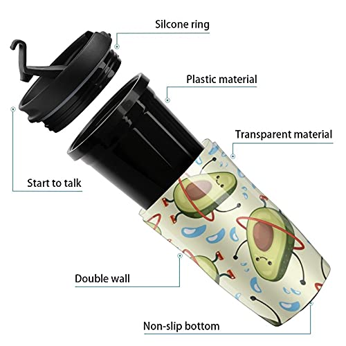 Taza de café de plástico con tapa aislada de doble pared con diseño de aros Hula - Imagen 4