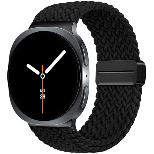 Image of VEMIGON Nylon Braided Magnetic Band Compatible with Samsung Galaxy Watch 8 /8 Classic, Elastic Fabric One Click No Gap Sport Strap for Galaxy Watch 8 40mm 44mm /8 Classic 46mm