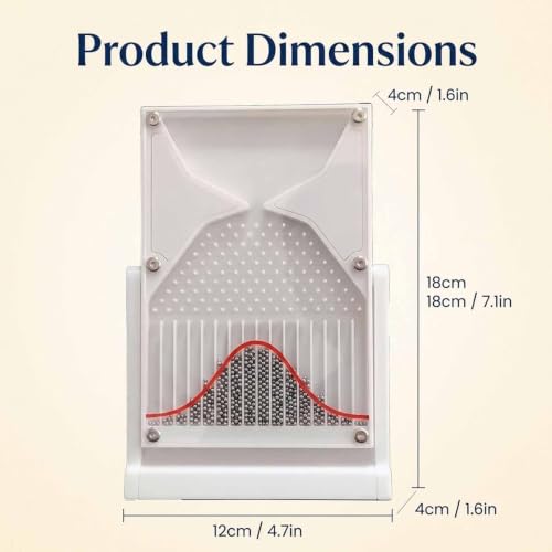 12 * 18cm/4.7×7.1 Inch Galton Board Experiment Model, Normal Distribution Mathematical Model, Probability Teaching Demonstration, for Probability, and Random Distribution White - Image 4
