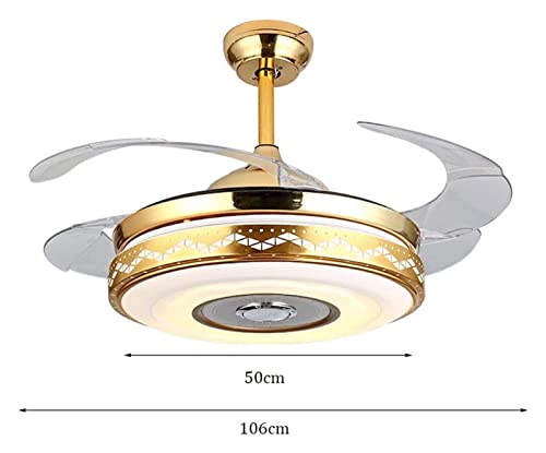 Ventilateur de plafond rond à LED télécommandé et pales rétractables - 3