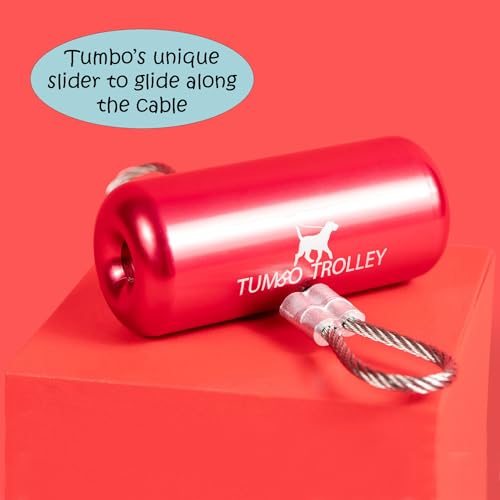 Tumbo Trolley 150ft - Anti-Shock Aerial Dog Runner for Yard Small and Large Breeds - Heavy Duty Dogs Gear - Best Dog Run and Zipline for Backyards - Trolley System Camping - 100ft / 150ft / 200ft - Image 5