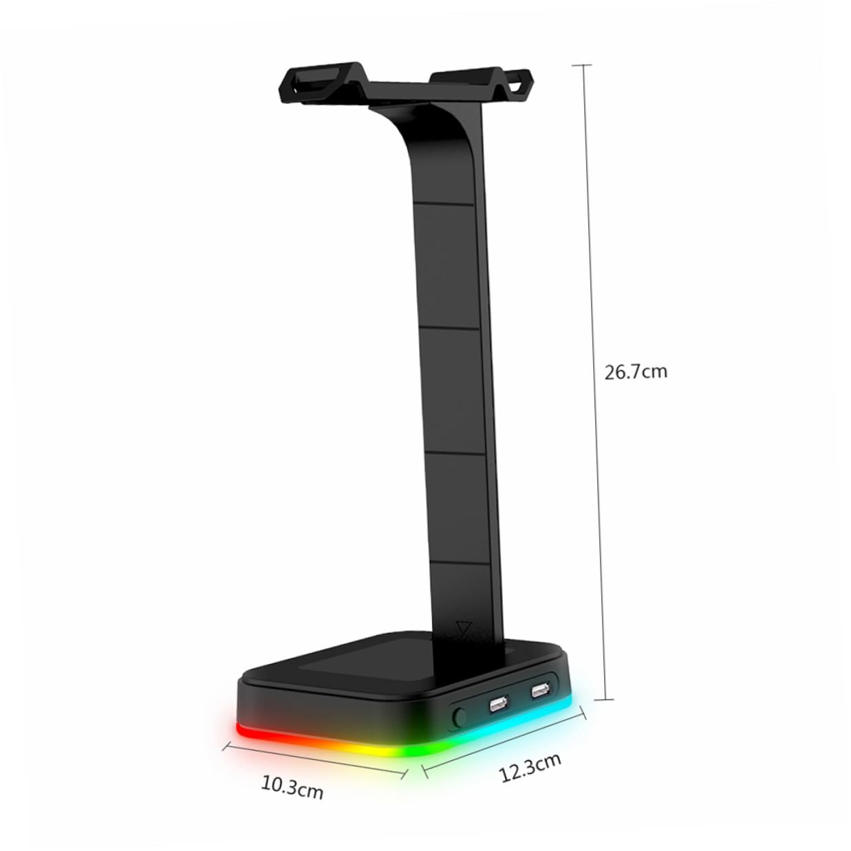 2 Piezas Soporte para Auriculares Gaming con Iluminación RGB y Base de Carga USB Tipo- Estable y Antideslizante con Doble Puerto USB para Datos Escritorio Compatible con Pc y