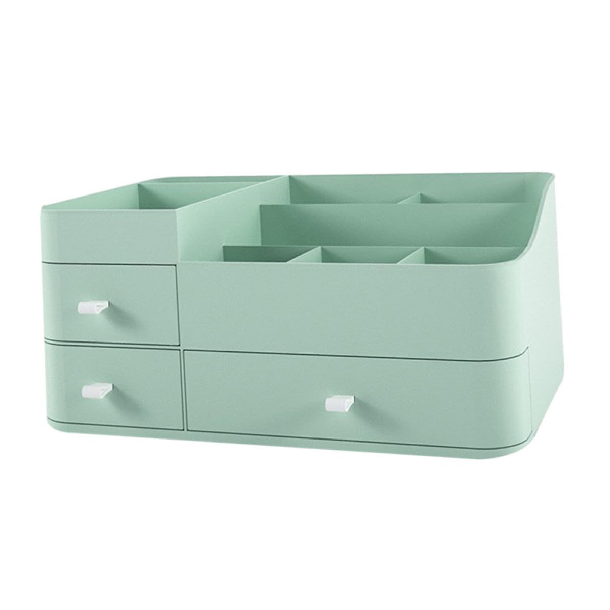 Scatola Portaoggetti Cosmetici con Cassetto, Organizer Desktop Verde