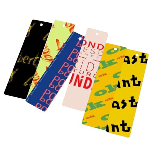 Marque-pages en métal lot de 6 accessoires de livre pratiques avec lettres imprimées