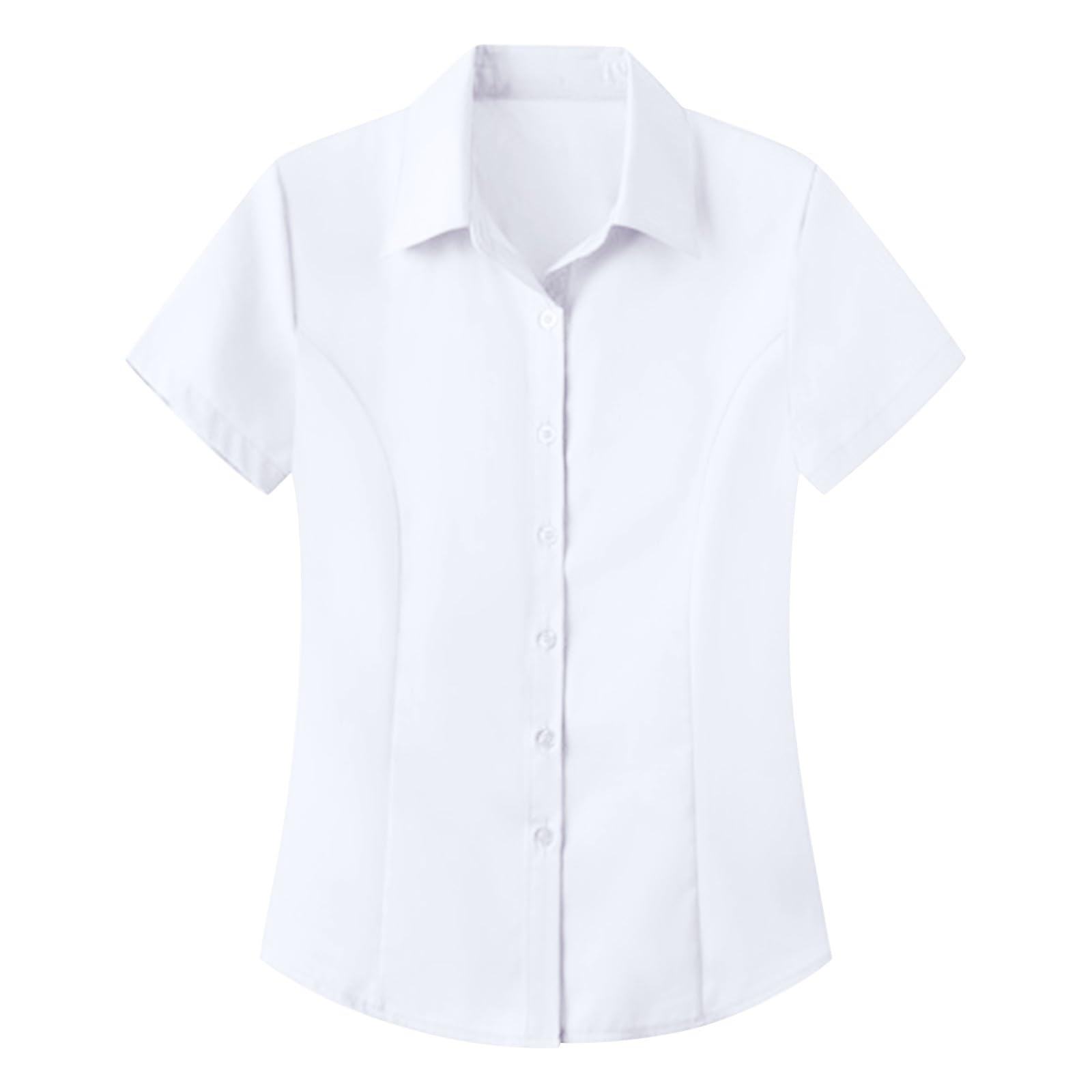 Lot de 3 chemises habillées à col boutonné à manches courtes pour femme - Chemisier d'affaires décontracté pour le travail