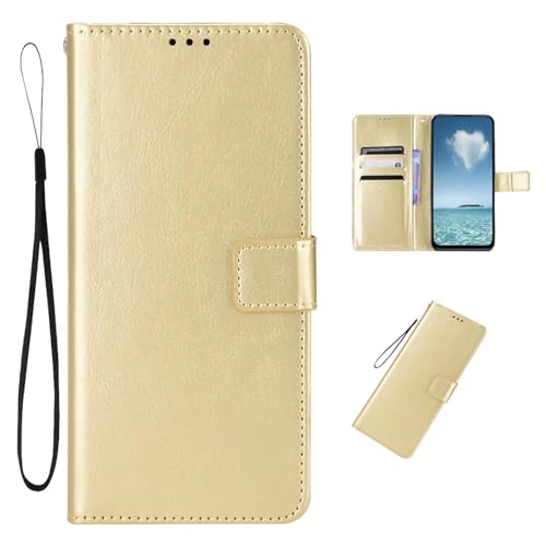 Custodia per ZTE nubia Neo 3 5G Portafoglio Magnetica pelle Crazy Horse con Slot per Carte Flip per ZTE Neo 3 5G-Oro