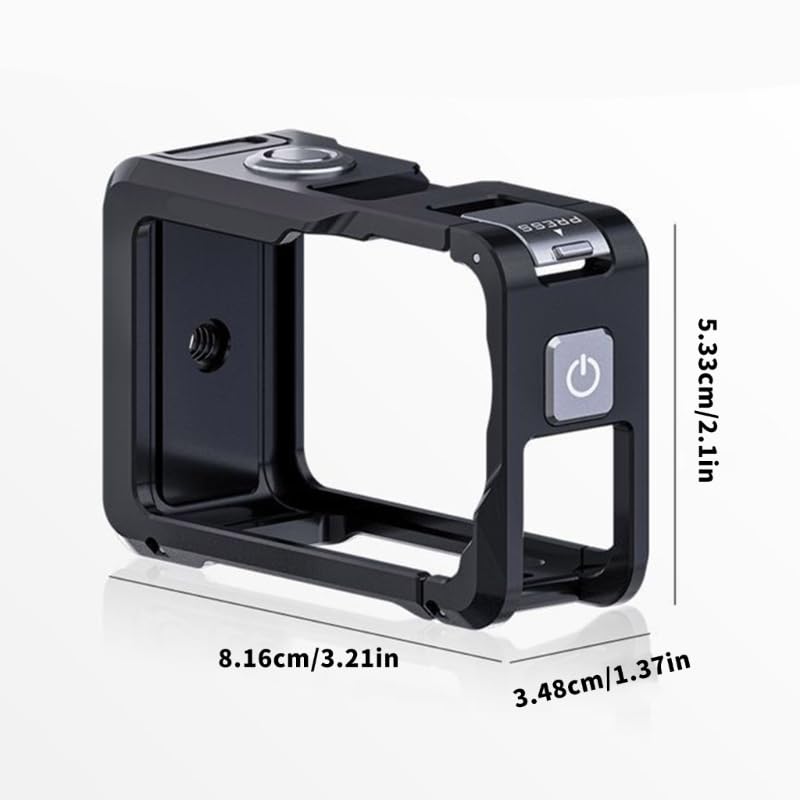 Gabbia espandibile per fotocamera Action6 con facile accesso a pulsante e porta