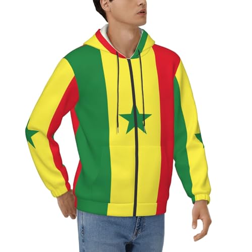 Sweat à capuche Sénégal homme zippé EdWal sweat-shirt cordon poches