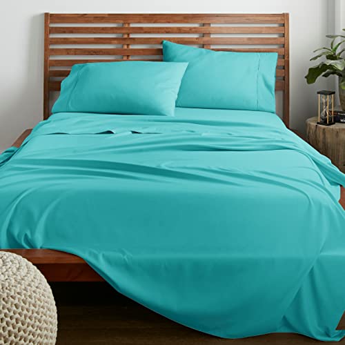 American Home Collection Twin Size Sheet Set - 16-Inch Deep Pocket - Ultra Soft Microfiber Bed Sheets - Breathable, Wrinkle Free, Easy Care - Oeko-Tex Certified (Twin, Turquoise)