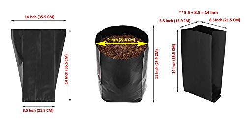 Image of Agritech Black Nursery Cover /Plant Grow Bag - 25 Nos (14x14, 25)