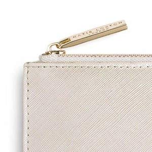 Katie Loxton Bridesmaid Medium Vegan Leather Clutch Bridal Perfect Pouch Metallic White #TOP3