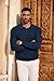 COOFANDY Men's Knit Polo Long Sleeve Sweater Casual Polo Sweaters Fall Fashion Golf Sweaters with Collar Navy Blue