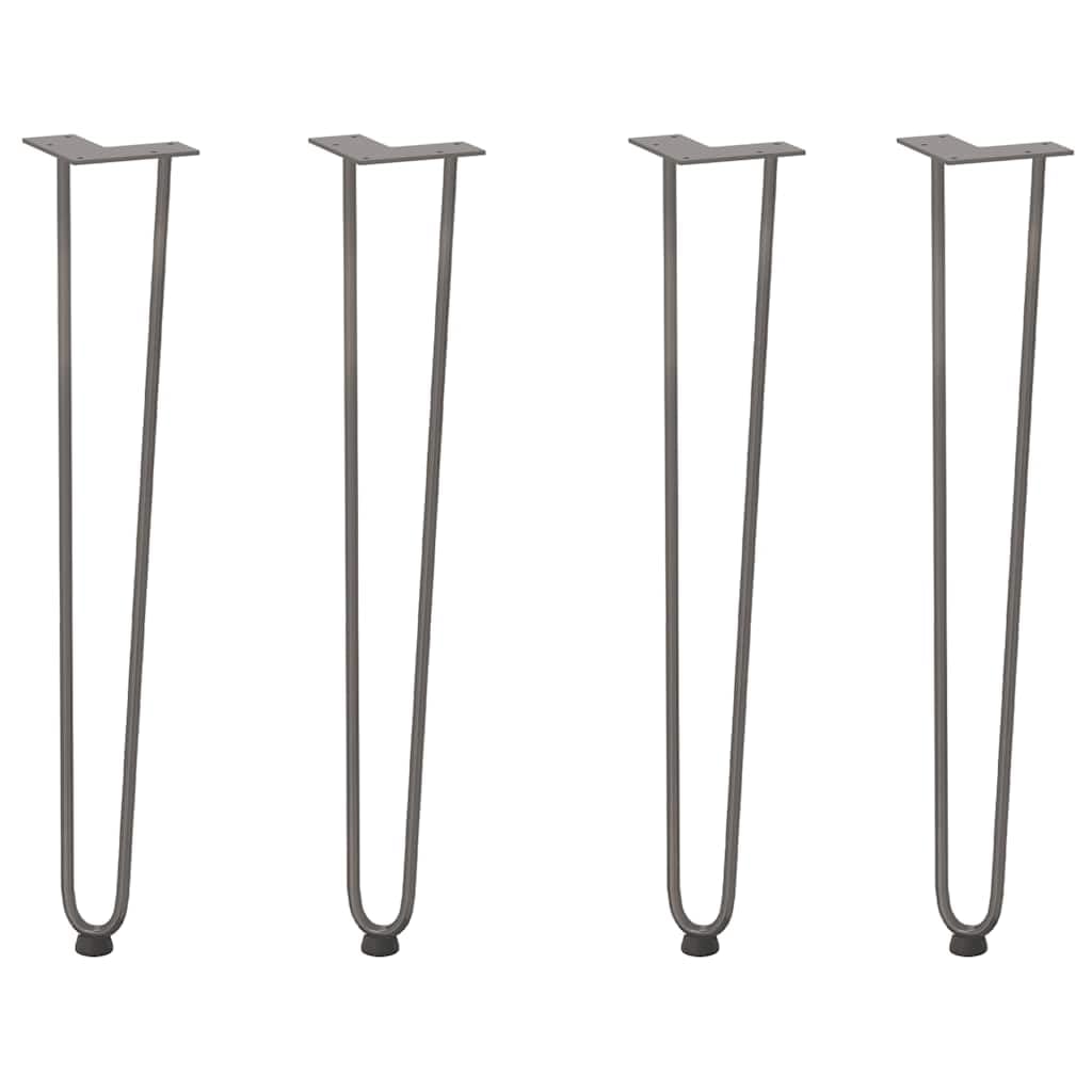 Gambe per mobili da tavolo, 4 pezzi, in acciaio naturale, 72 cm, con piedini di livellamento, ideali per tavoli da pranzo e scrivanie