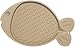 Loving Pets Bella Spill-Proof Fish-Shaped Mat for Cats,Tan, 1 Count (Pack of 1)