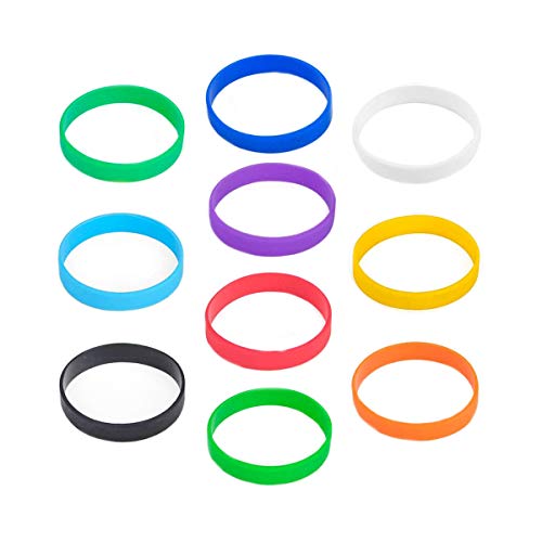 JieGuanG Bracelets En Silicone Pour Universels, 10 Bracelets En Caoutchouc Pour Décoration De Fête Enfants Homme Et Femme ( Multicolore )