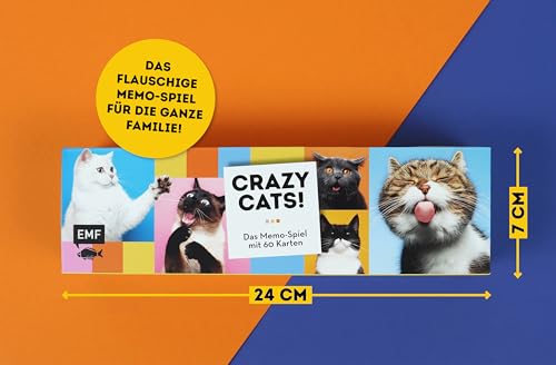 Edition Michael Fischer Memo-Spiel: Crazy Cats!: Mit 60 lustigen Katzen-Motiven von süß bis Grumpy für Katzenfans von 6-99 Jahren