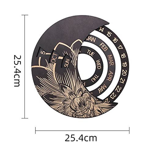 NXACETN Educatieve handige eeuwigdurende kalender satijnhout vintage uitziende hangende kalender woondecoratie… - Image 7