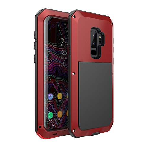 Mangix Galaxy S9 Case,Bixby Button Water Resistant Shockproof Aluminum Metal Bumper Super Shake Silicone Fully Body Protection for Samsung Galaxy S9 (Red)